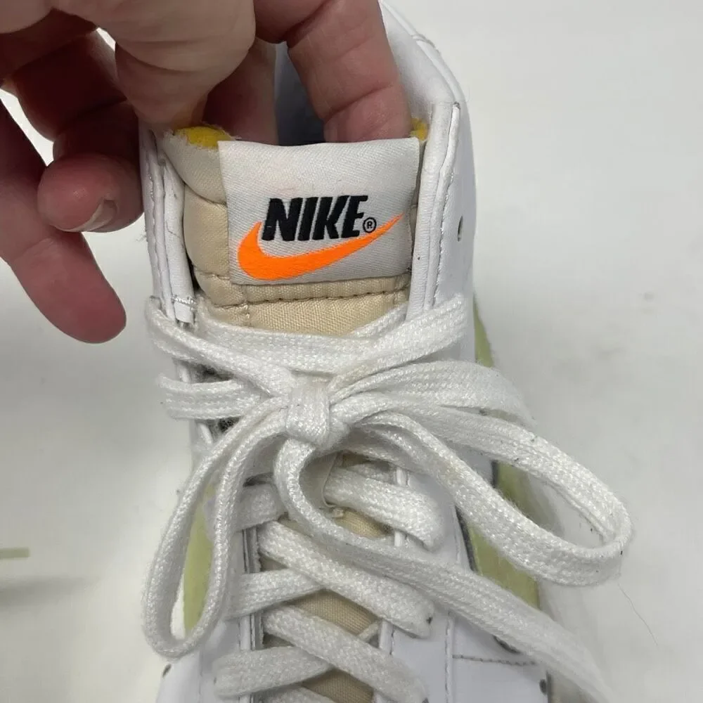 Nike White Lemon Venom Blazer Mid 77 Sneaker Athletic Shoes Size 8.5